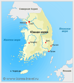 карта кореи